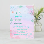 Winter Onederland Birthday Kaart (Staand voorkant)