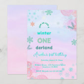Winter Onederland Birthday Kaart (Voorkant / Achterkant)