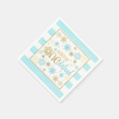 Winter ONEderland Birthday Napkin - Boy-BG Servet (Hoek)