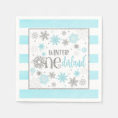 Winter ONEderland Birthday Napkin - Boy-BS Servet (Voorkant)