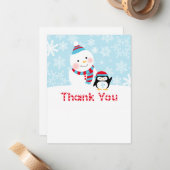 Winter ONEderland Birthday Party Dank u Notitiekaartje (Voorkant / Achterkant in situ)