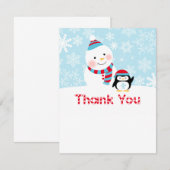 Winter ONEderland Birthday Party Dank u Notitiekaartje (Voorkant / Achterkant)