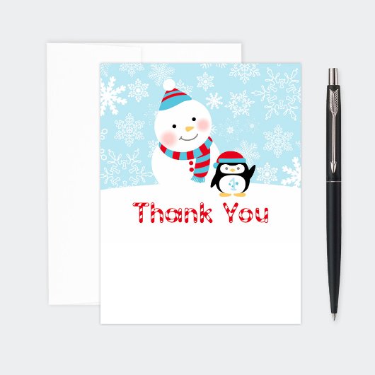 Winter ONEderland Birthday Party Dank u Notitiekaartje