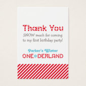 Winter ONEderland Birthday Party Dank u Visitekaartje (Voorkant)