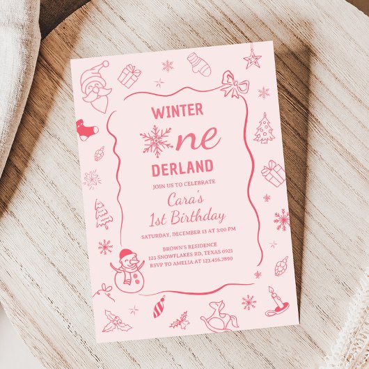 Winter Onederland Birthday Party Kaart