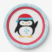 Winter ONEderland Birthday Penguin Papieren Bordje (Voorkant)