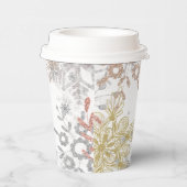 Winter Onederland Birthday Pink Gold Snowflake Papieren Bekers (Rechts)