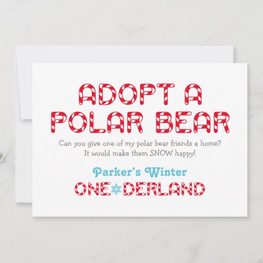 Winter ONEderland Birthday Polar Beer Favor Sign (Voorkant)