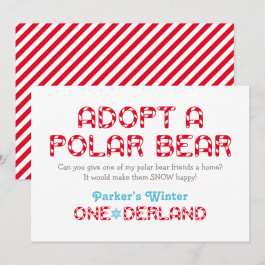 Winter ONEderland Birthday Polar Beer Favor Sign (Voorkant / Achterkant)