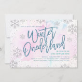 Winter ONEderland Birthday Silver Blue Glitter Kaart (Voorkant)