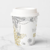 Winter Onederland Birthday Silver Gold Snowflake Papieren Bekers (Voorkant)