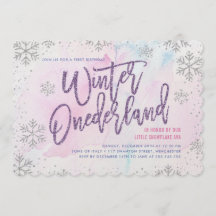 Winter ONEderland Birthday Silver Paars Pink