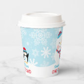 Winter ONEderland Birthday Snowman Papieren Bekers (Links)