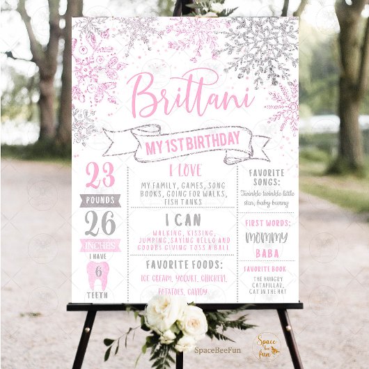 Winter Onederland Birthday Spandoek