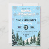 Winter Onederland Birthday Uitnodiging (Voorkant)