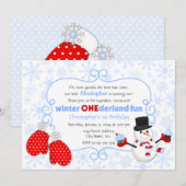 Winter ONEderland Birthday Uitnodiging (Voorkant / Achterkant)
