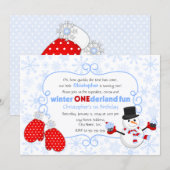 Winter ONEderland Birthday Uitnodiging (Voorkant / Achterkant)