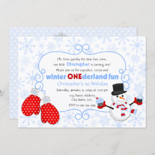 Winter ONEderland Birthday Uitnodiging