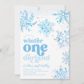 Winter Onederland Birthday Uitnodiging (Voorkant)
