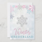 Winter Onederland Birthday Uitnodiging (Achterkant)