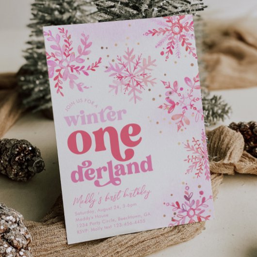 Winter Onederland Birthday Uitnodiging
