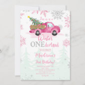 Winter ONEderland Birthday Uitnodiging (Voorkant)