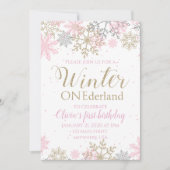 Winter ONEderland Birthday Uitnodiging (Voorkant)