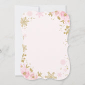 Winter ONEderland Birthday Uitnodiging roze goud (Achterkant)