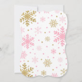 Winter ONEderland Birthday Uitnodiging roze goud (Achterkant)