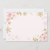 Winter ONEderland Birthday Uitnodiging roze goud (Achterkant)