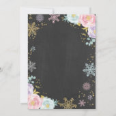 Winter ONEderland Birthday Uitnodiging roze goud (Achterkant)