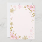 Winter ONEderland Birthday Uitnodiging roze goud (Achterkant)
