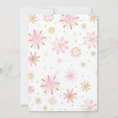 Winter ONEderland Birthday Uitnodiging roze goud (Achterkant)