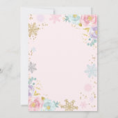 Winter ONEderland Birthday Uitnodiging roze goud (Achterkant)