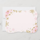 Winter ONEderland Birthday Uitnodiging roze goud (Achterkant)