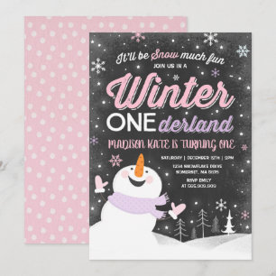 Winter ONEderland Birthday Uitnodiging Snowman Pin