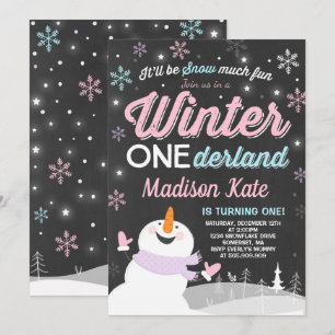 Winter ONEderland Birthday Uitnodiging Snowman Pin
