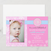 Winter Onederland Birthday Uitnodigingen (Voorkant / Achterkant)