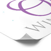 Winter Onederland Birthday Welkomstteken Paars Poster (Hoek)