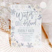Winter ONEderland Birthday White en Silver Floral Kaart