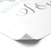 Winter Onederland Blauw en Zilver Soepbar Poster (Hoek)