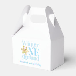 Winter Onederland Blauw Goud Sneeuwvlok Bedankdoosjes