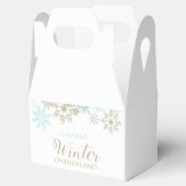 Winter Onederland Blauw Goud Sneeuwvlok Bedankdoosjes (Geopend)