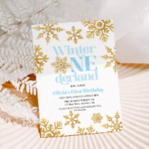 Winter Onederland Blauw Gouden Sneeuwvlok 1e Verja