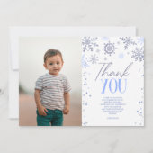 Winter ONEderland Blauw Sneeuwvlok Verjaardagsfees Bedankkaart (Voorkant)