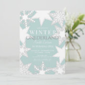 Winter Onederland Blauw & Zilver 1e verjaardag Kaart (Staand voorkant)