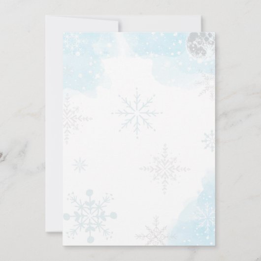 Winter Onederland Blauwe Ijsbeer Verjaardag Kaart (Achterkant)