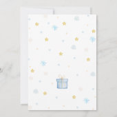 Winter ONEderland Blauwe Kerstdag Uitnodiging (Achterkant)