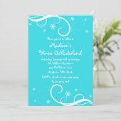 Winter ONEderland Blauwgroen wervelvlokken Kaart (Staand voorkant)