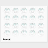 Winter Onederland Blauwgroen Zilver Eerste Dag Ronde Sticker (Vel)